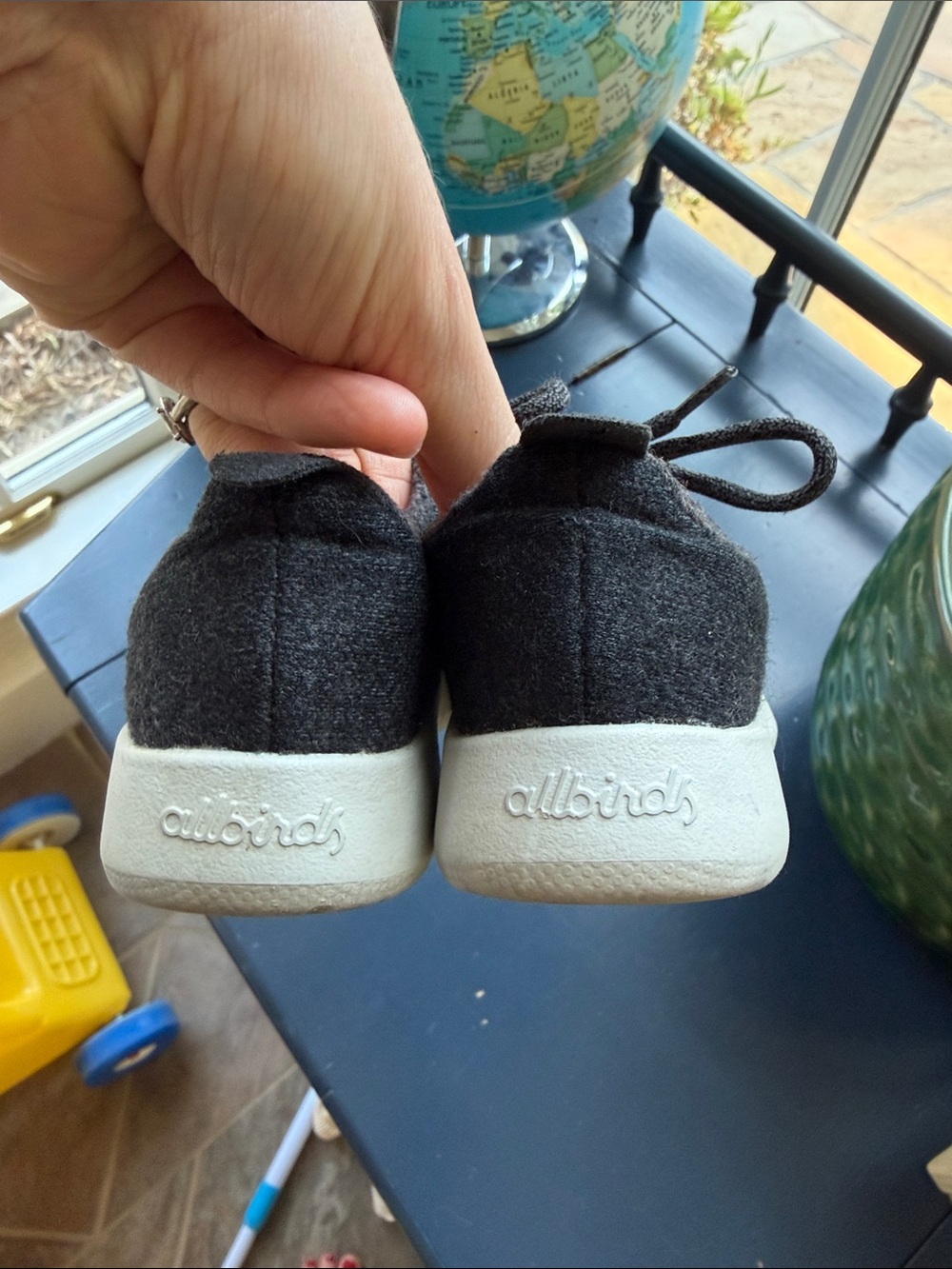 allbirds Kids Charcoal Gray Wool Lace-Up Sneakers - Picture 2 of 5